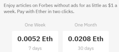 Forbes aceita criptomoeda Ethereum como pagamento