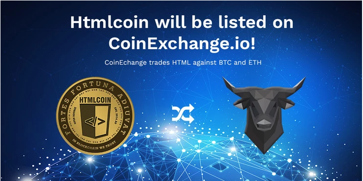 HTMLCoin listada na Coinexchage.io
