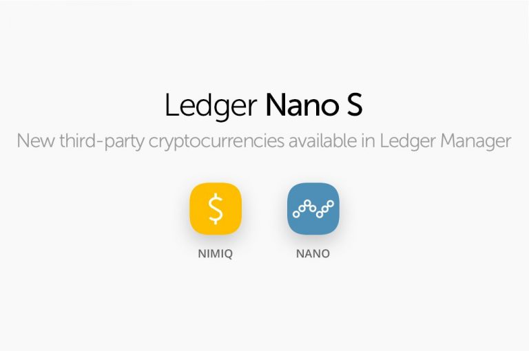 Ledger Nano S dará suporte a Nano