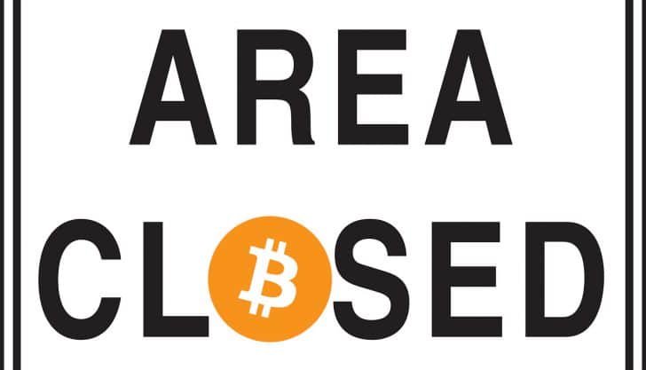 Bitcoin proibido - Área Fechada