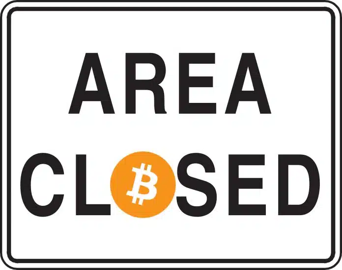 Bitcoin proibido - Área Fechada