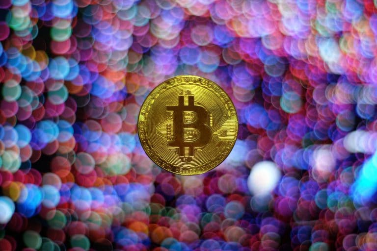Fundo Brilhando e Bitcoin