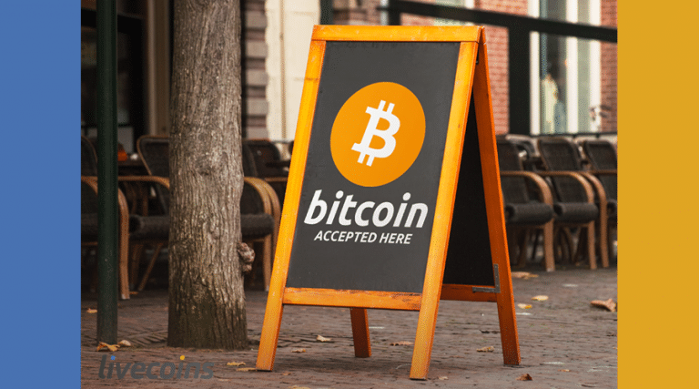 Placa aceitamos Bitcoin.