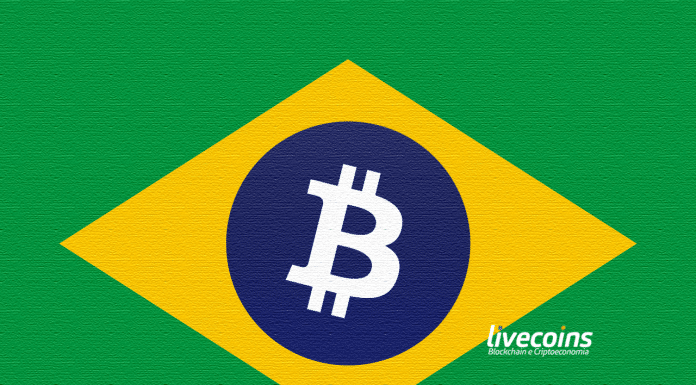 Bandeira do Brasil com Bitcoin