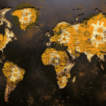 Bitcoin e Mapa do Mundo