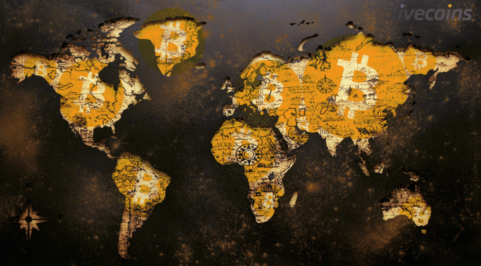 Bitcoin e Mapa do Mundo