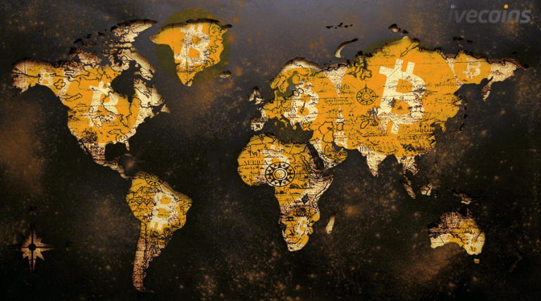 Bitcoin e Mapa do Mundo