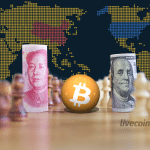 Moeda da China, Criptomoeda Bitcoin e Dólar