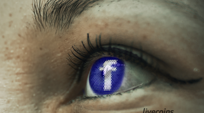 Olho com logomarca do Facebook