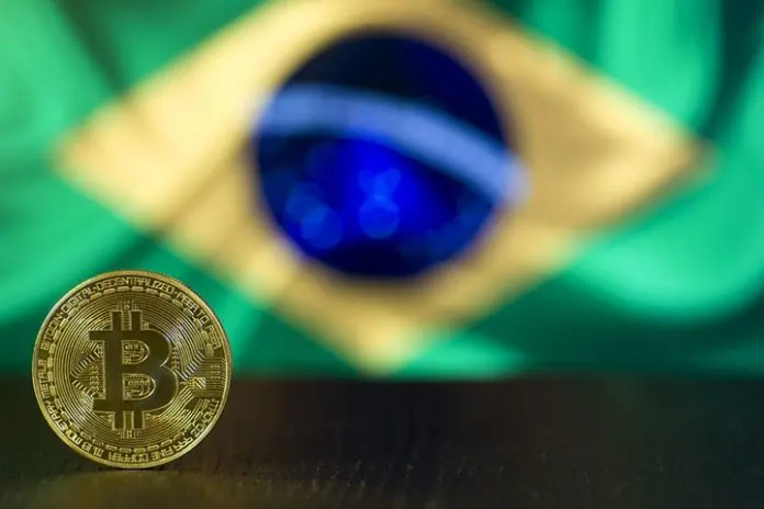 Bitcoin e Bandeira do Brasil