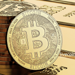 Monte de Bitcoin em cima de Pepitas de Ouro