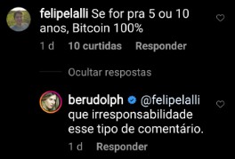 Bettina não concorda que 100% do portfólio deva ser em Bitcoin