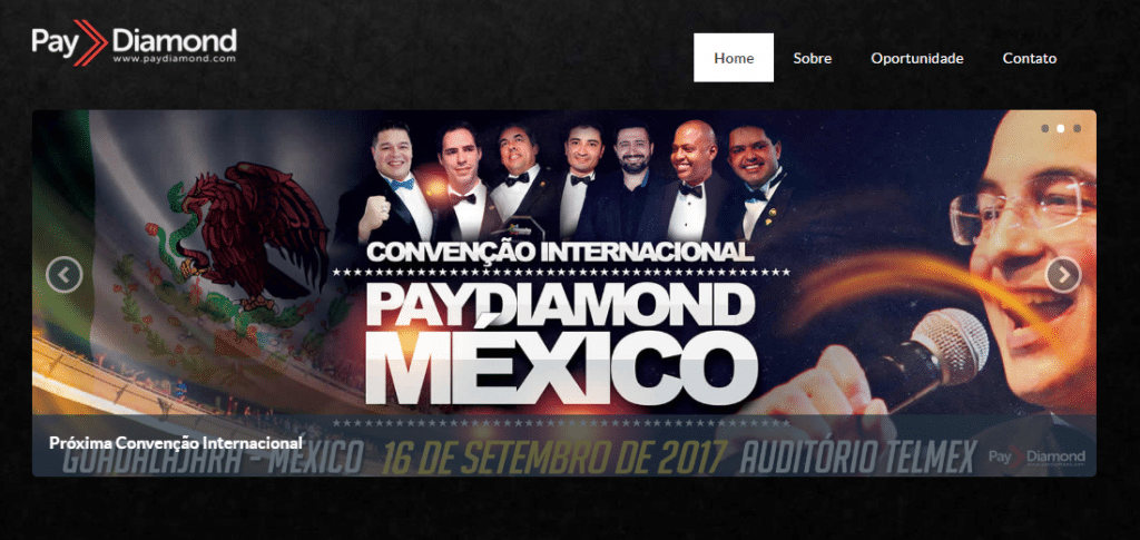 Capa de site de divulgador mostra evento da empresa que seria realizado em 2017 no México