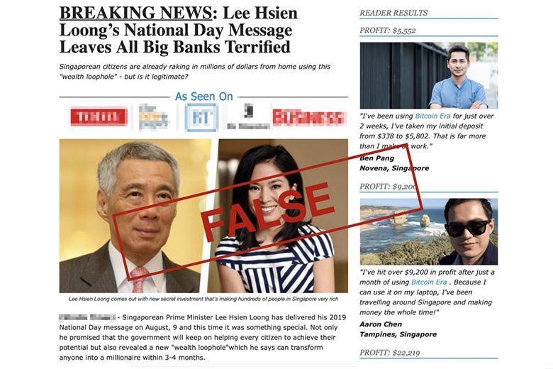 Primeiro Ministro Lee Hsien Loong Bitcoin