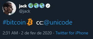 Hashtag Bitcoin no Twitter