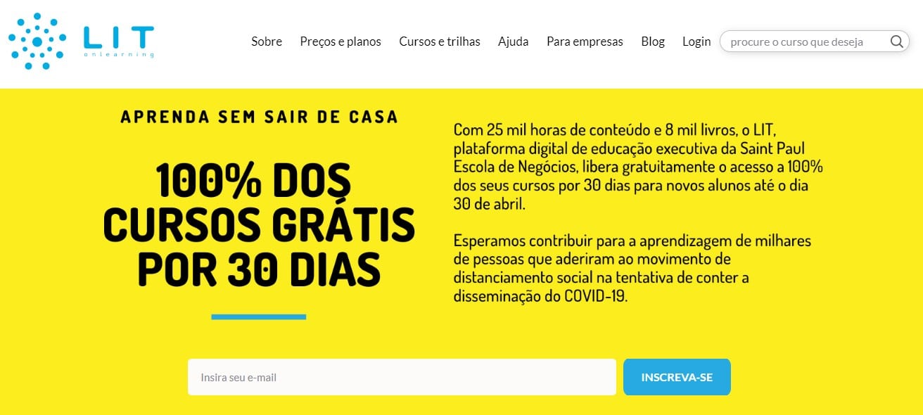 Cursos Grátis da Saint Paul até o final de abril de 2020, opções em Bitcoin