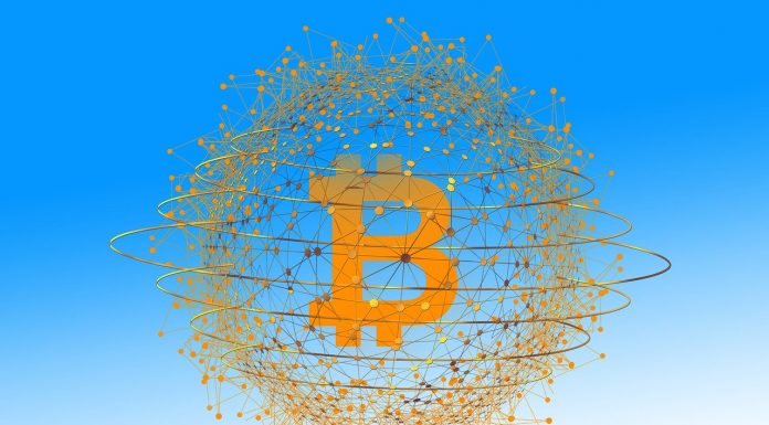 Moeda Bitcoin (BTC) em torno do globo