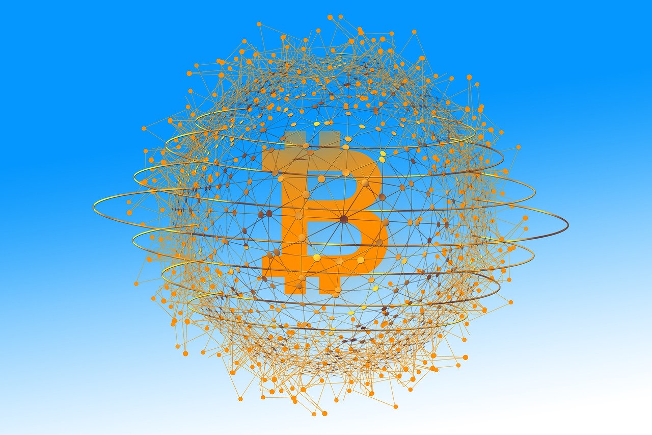 Moeda Bitcoin (BTC) em torno do globo