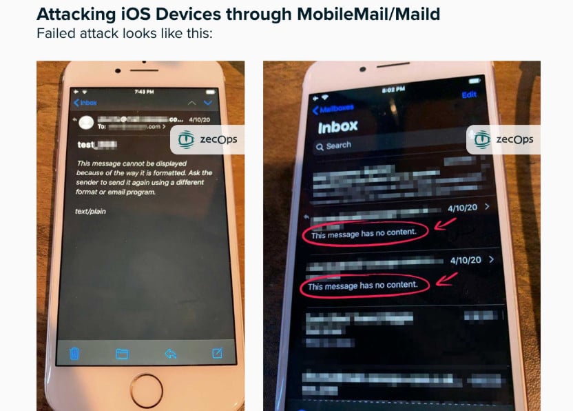 Ataque em Dispositivos iOS através do Mail