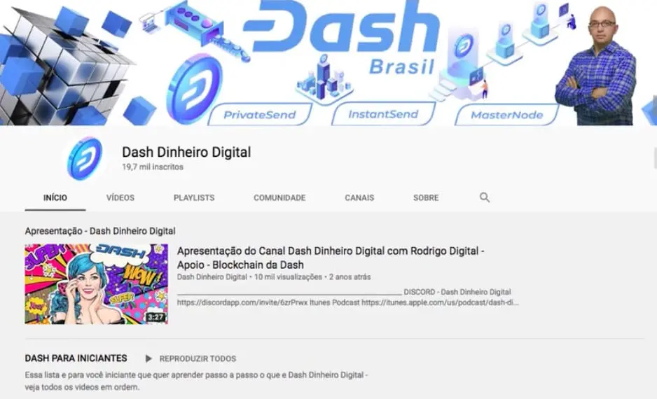 Canal Dash Brasil no Youtube