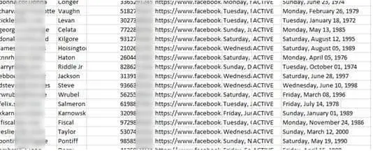 Registros facebook vendidos dark web