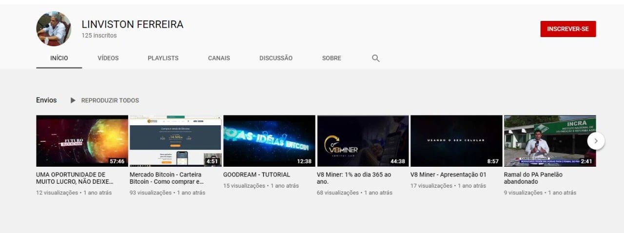 Canal do YouTube do Vereador divulgava ganhos certos com empresas