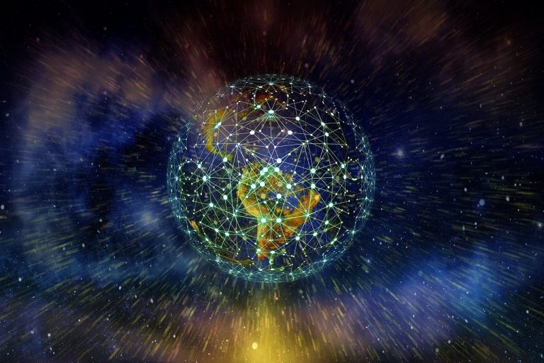 Rede em torno do globo, infraestrutura de tecnologia