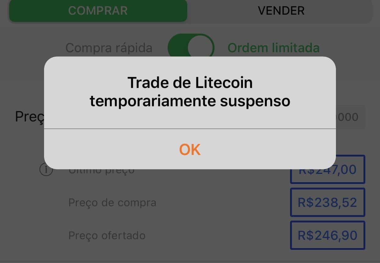 Trade de Litecoin teve que ser suspenso no Mercado Bitcoin