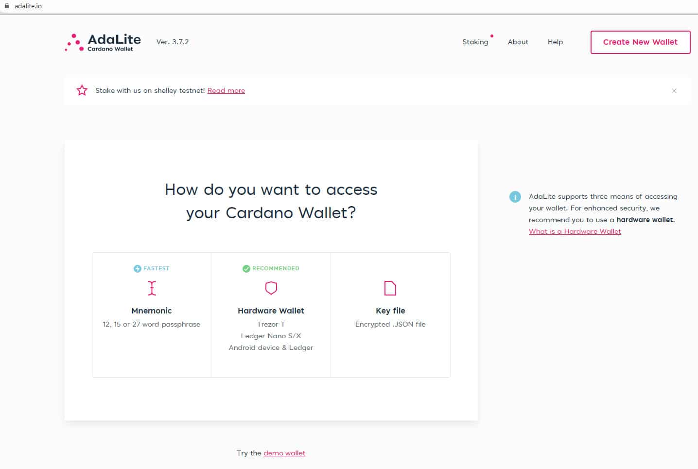 Web Wallet Cardano