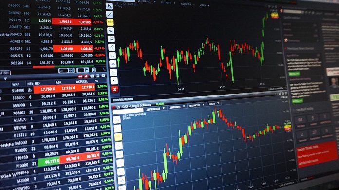 Gráficos de ações listadas em bolsa de valores