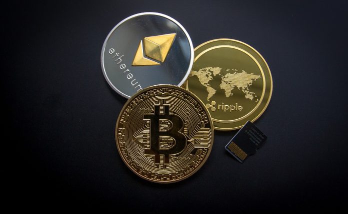 Criptomoedas Bitcoin, Ethereum e Ripple