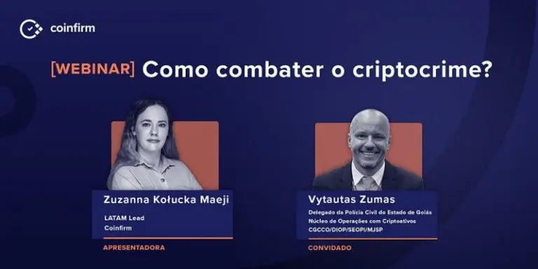 Zuzanna Kołucka Maeji, da Coinfirm e Vytautas Zumas, Coordenador do Núcleo de Operações com Criptoativos da Coordenação geral de Combate ao Crime do Ministério Público.