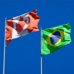 Bandeira do Canadá e Brasil