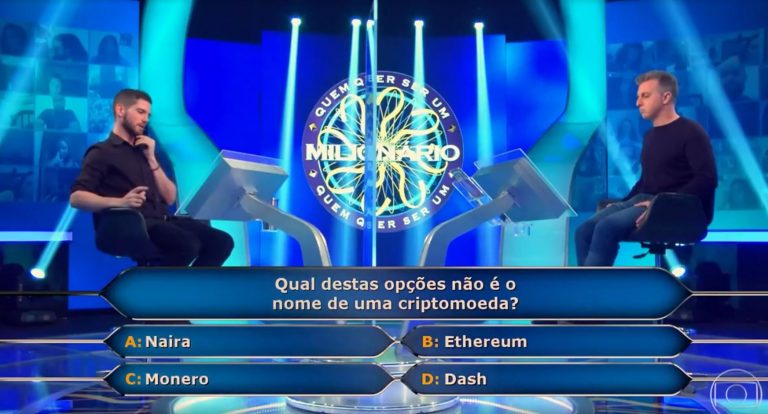“Qual das opções não é uma criptomoeda? Luciano Hulk pergunta no “Quem Quer Ser Um Milionário?”