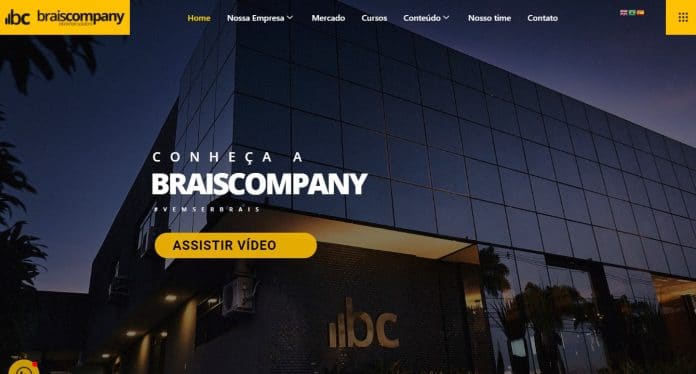 Site da Braiscompany, empresa alvo de denúncia pela Operação Faraó alerta