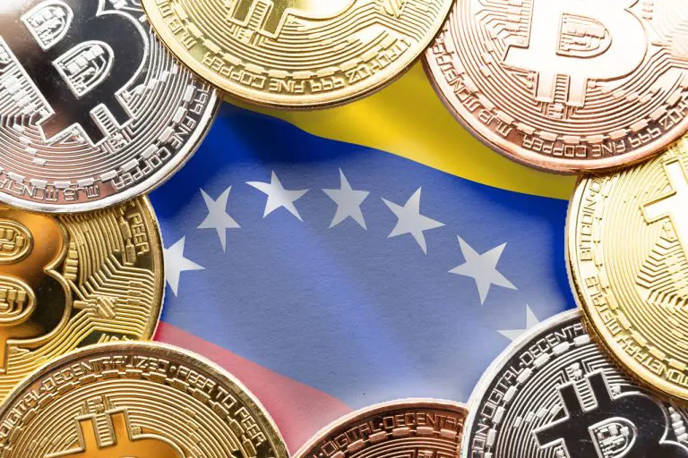 Bandeira da Venezuela e Bitcoin