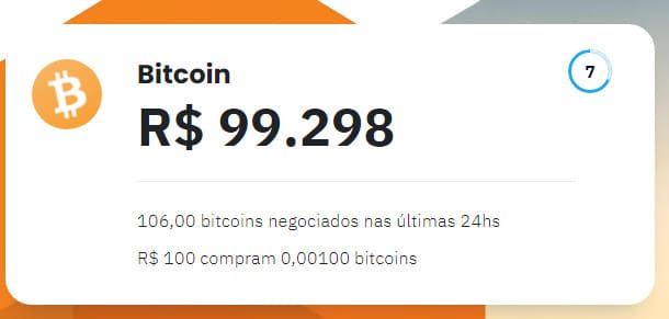 Bitcoin 13 12 2020. Imagem: Mercado Bitcoin