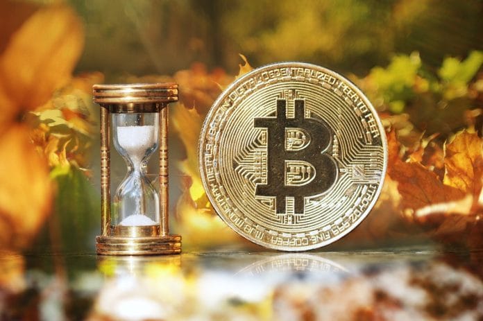 Bitcoin e ampulheta de tempo programa de TV