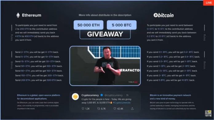 Live falsa de Elon Musk pedindo Bitcoin e Ethereum aparece no YouTube