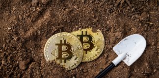 Mineração de Bitcoin com pá no chão