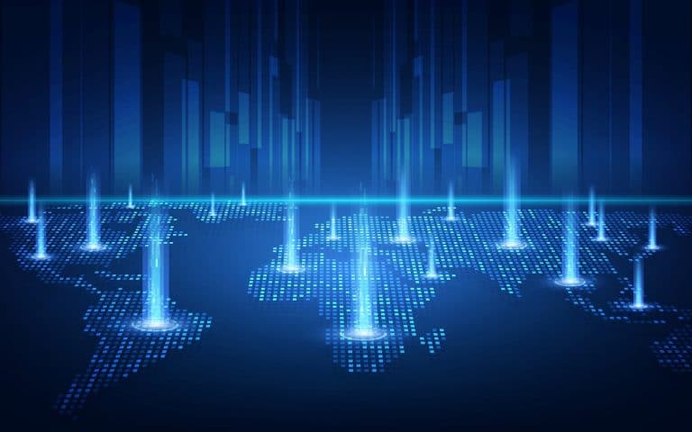 Tecnologia blockchain em conectividade global