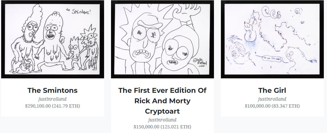 Rick And Morty ethereum arts