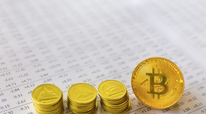 Bitcoin digital e fundo de mercado de ação financeiro