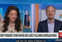 Brad Smith, presidente da Microsoft diz em entrevista para a CNN que não tem planos de investir em bitcoin.