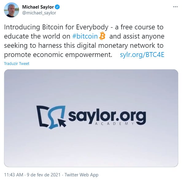 Lançamento do curso sobre Bitcoin do CEO da MicroStrategy