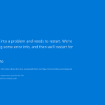 Tela azul da morte no Windows.