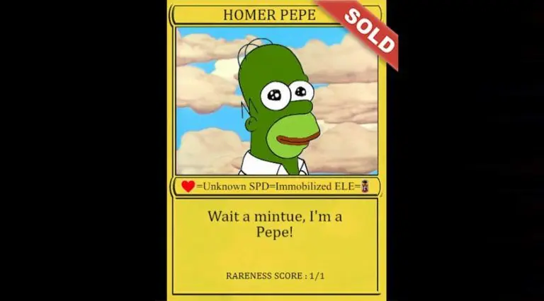 NFT raro do ‘Homer Simpson Pepe’ é vendido por $ 1.7 milhão