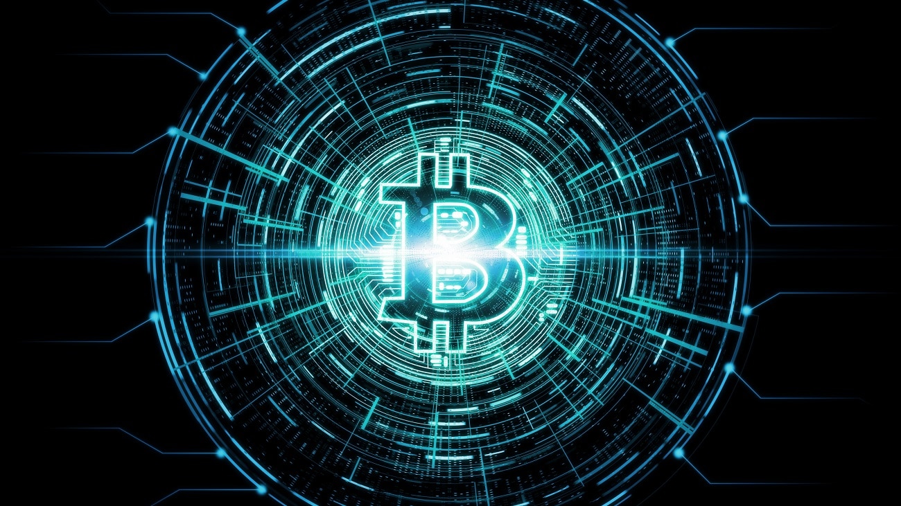 Moeda Bitcoin futurista