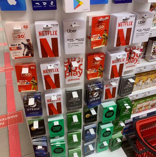 Exemplo de cartão pré pago