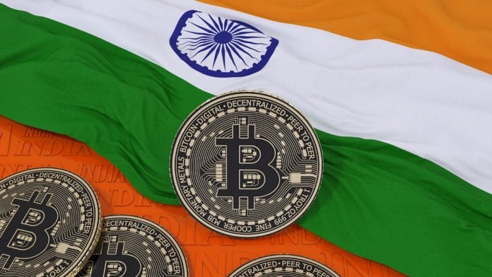 Bandeira da Índia e Bitcoin